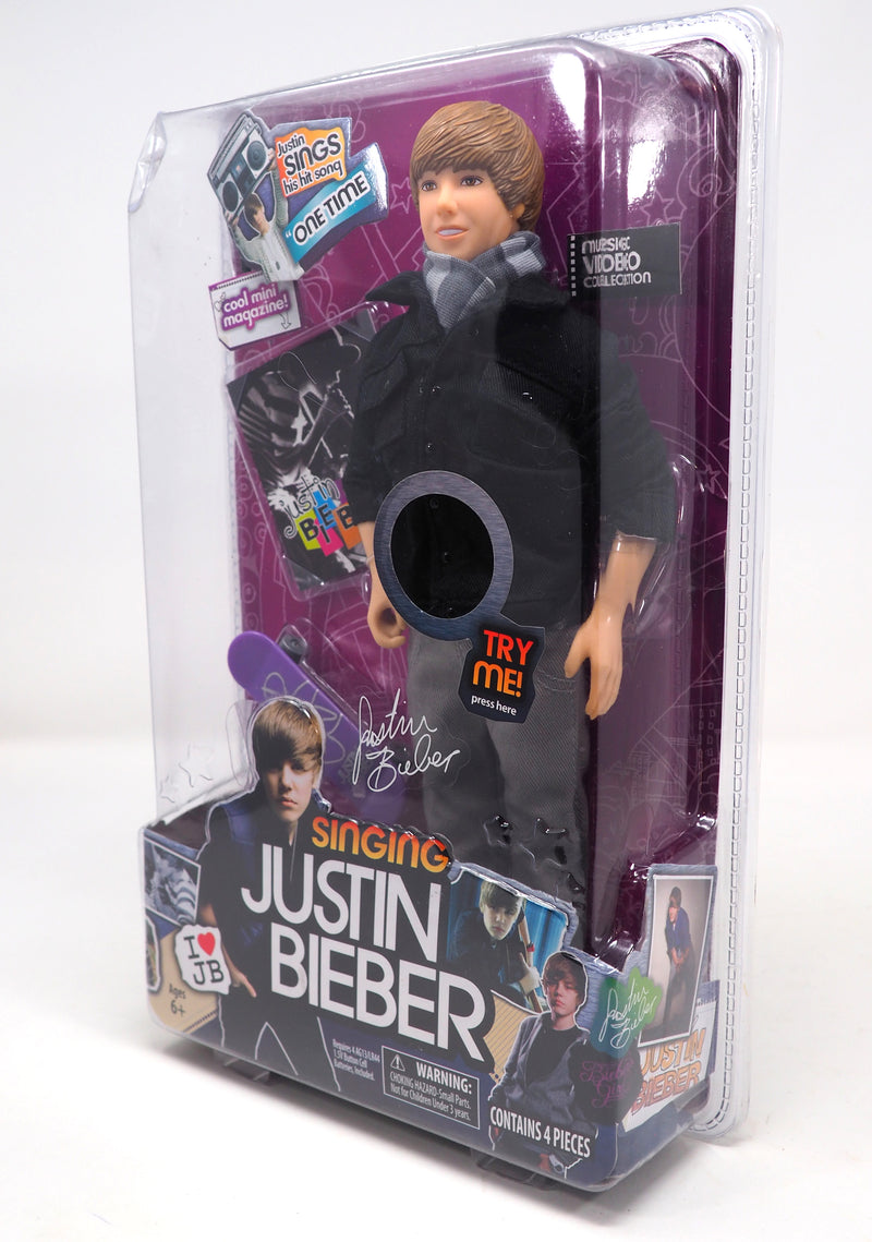 Singing Justin Bieber 2010 Sings One Time With Mini Magazine and Skateboard