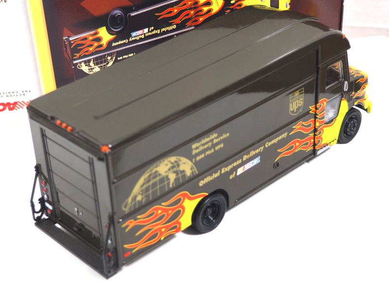 Vintage 2001 Flame UPS Van 1/32 Scale NASCAR New in Box by Action Collectibles