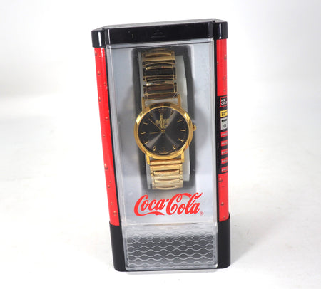 Coca Cola Collectible Gold Tone Bonica Water Resistant Wrist Watch