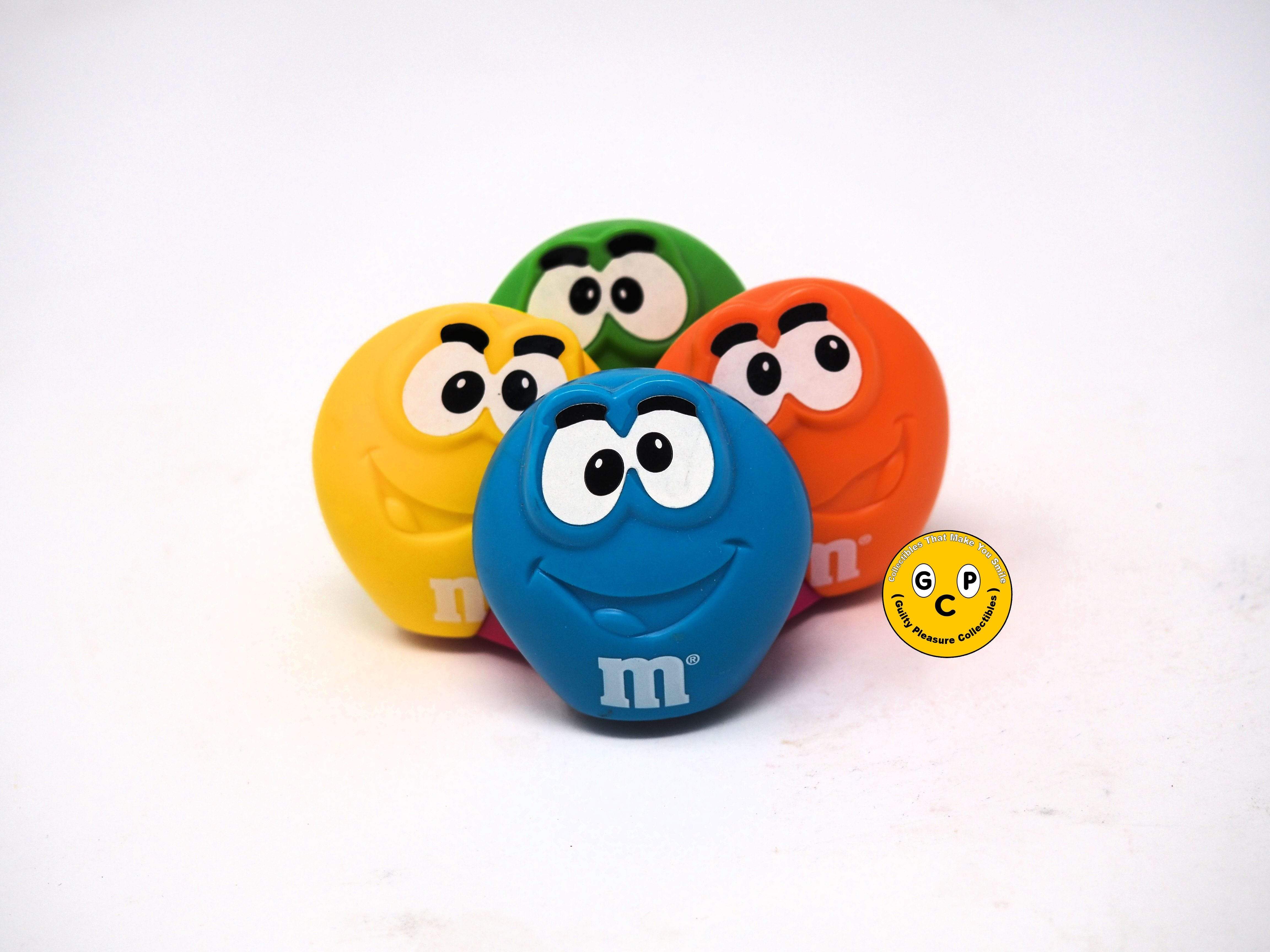 1997 M&M Minis Characters Pink & Green Kids Club Burger King Toy SCOOP &  SHOOT Used 