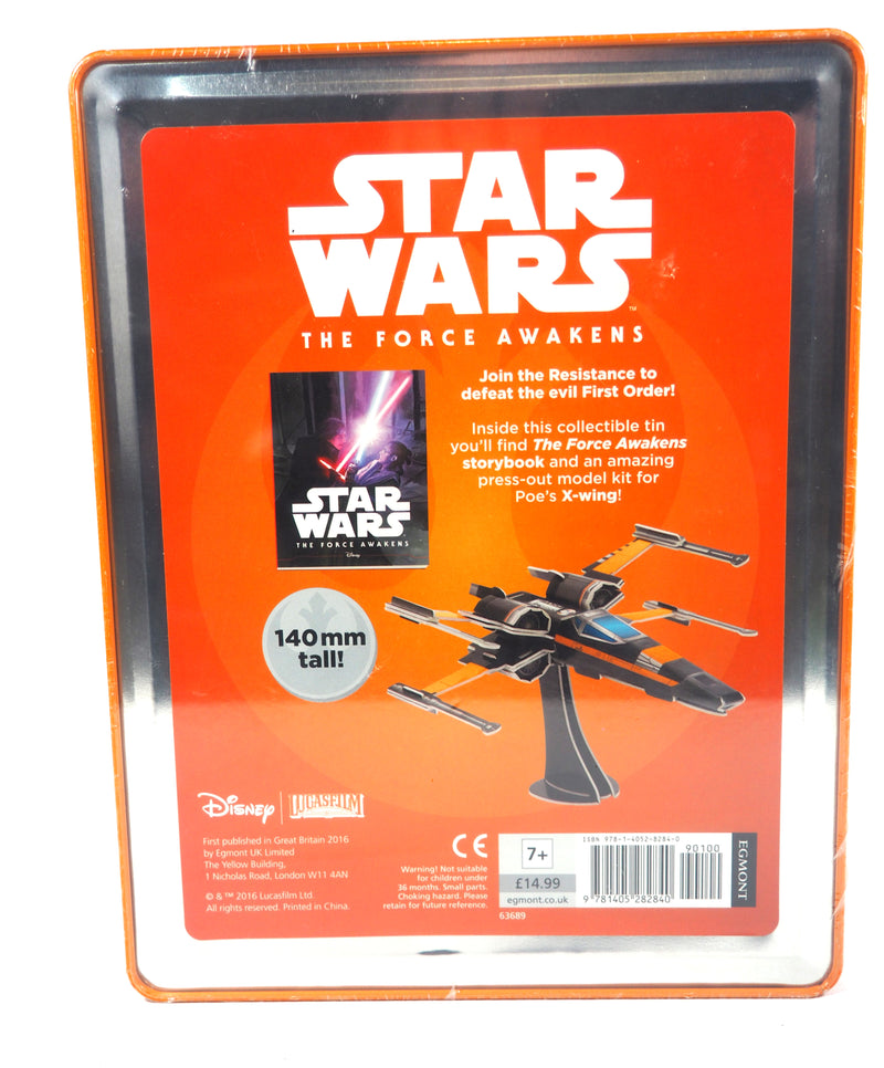 Star Wars The Force Awakens Collectible Tin w Book & press out X-wing