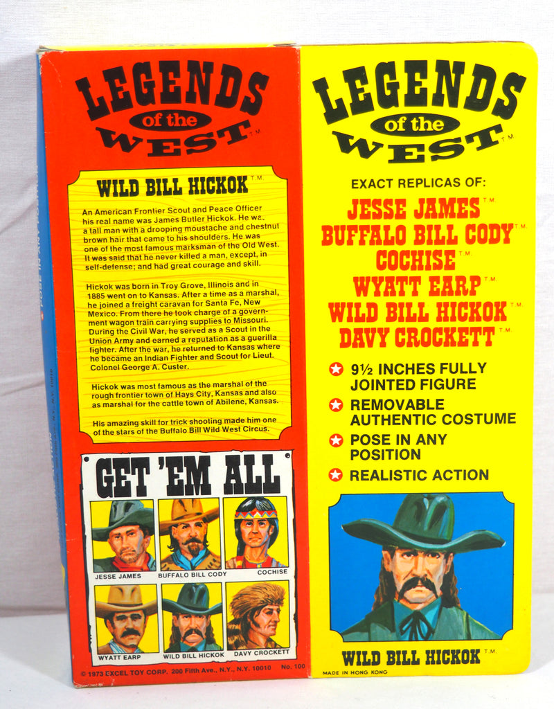 Vintage Excel Toy Legends of the West Wild Bill Hickok 9.5" Poseable Figure