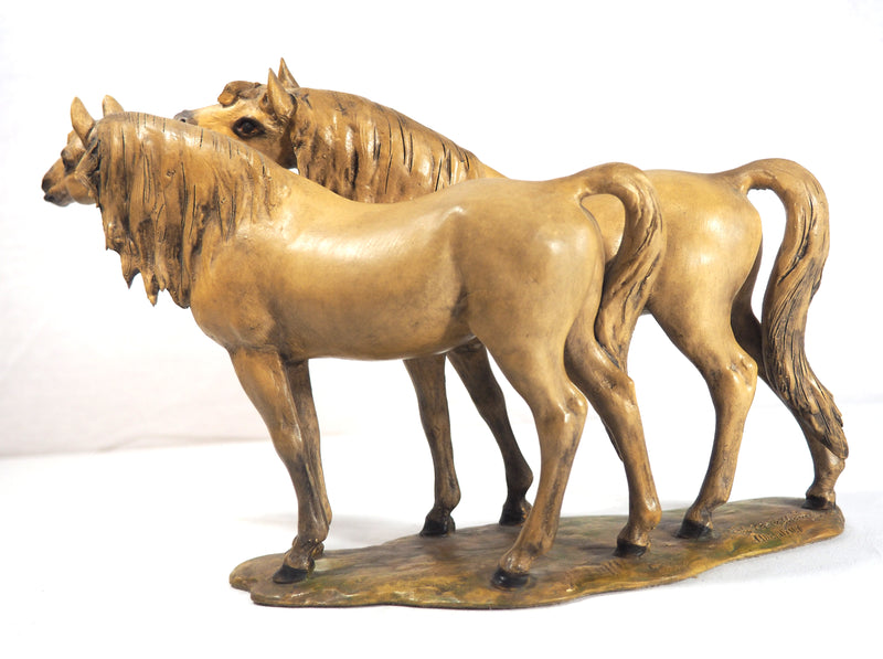 “Horses in grooming" By Guido Cacciapuoti Made in Italy