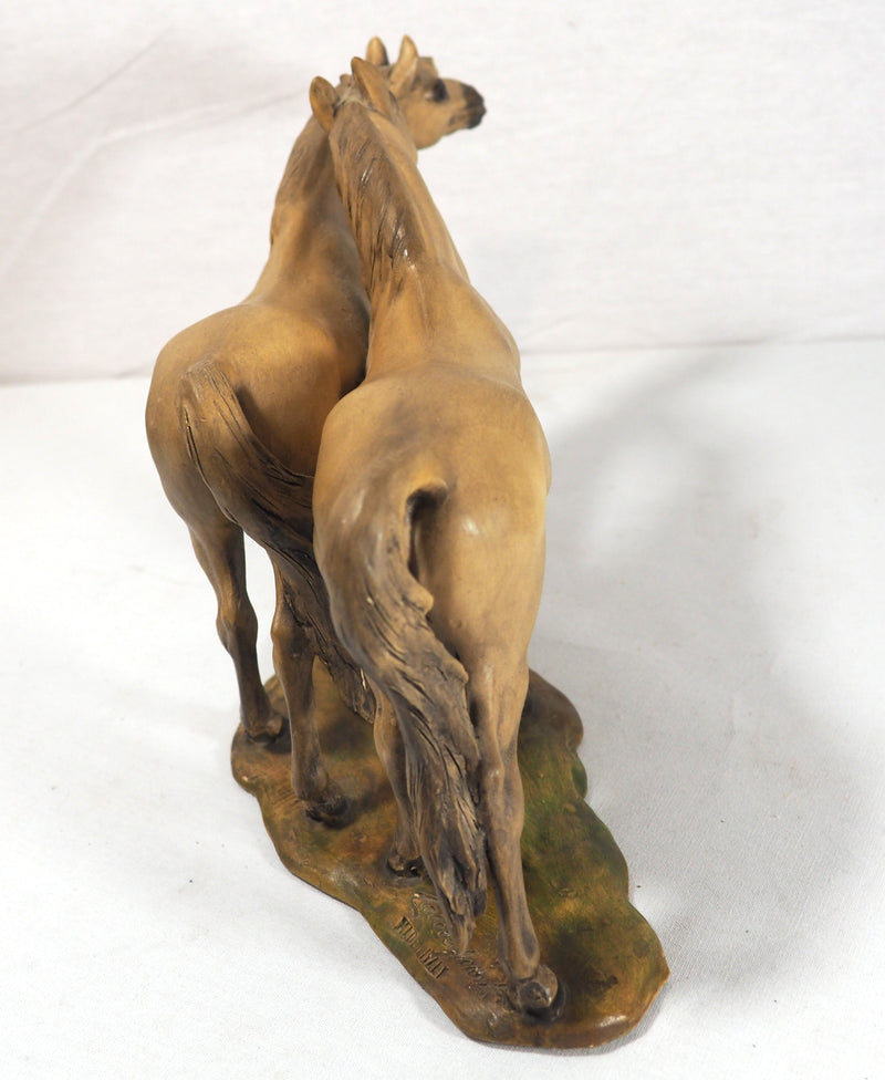 “Horses in grooming" By Guido Cacciapuoti Made in Italy
