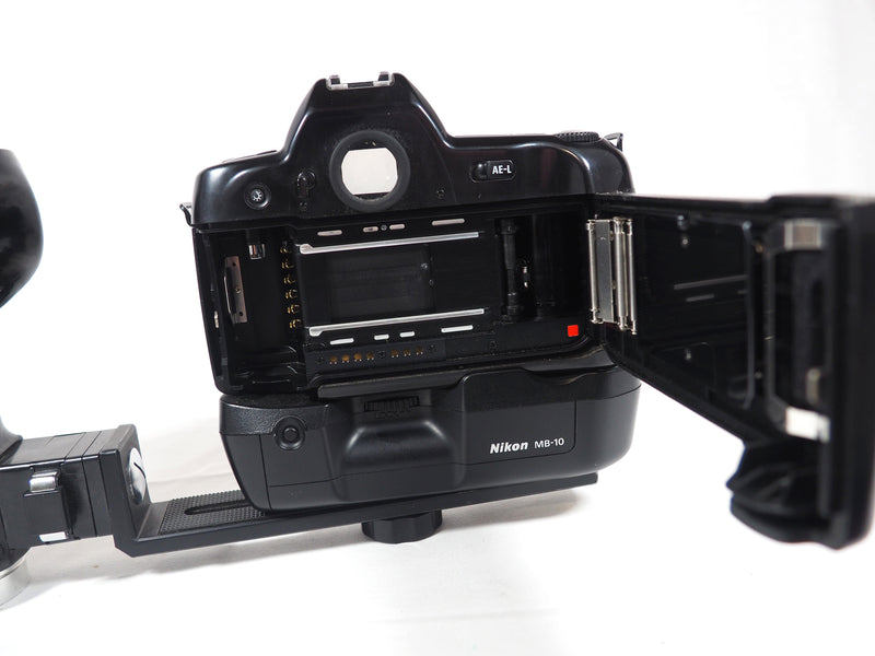 Nikon F90X 35mm SLR Film Camera, w/Vivitar Hand Grip & Nikon MB-D10 Multi Power Battery Grip