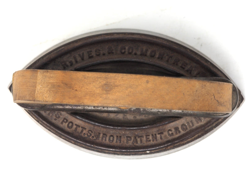 Antique Cast Iron Circa 1900, H.R. Ives, No 55, Size 3, Mrs. Pott.s. Iron Patent