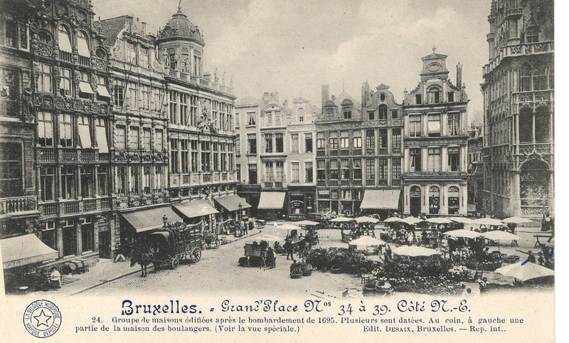 Bruxelles (Brussels) Grand'Place after the 1695 Bombardment Postcard - Unposted