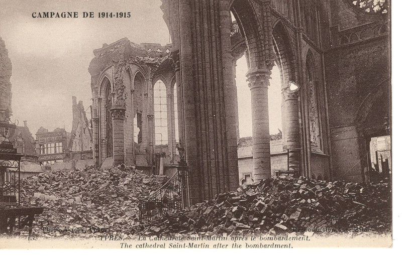Campagne De 1914-1915 Ypres. - The cathedral Saint-Martin after the bomardment Postcard - Unposted