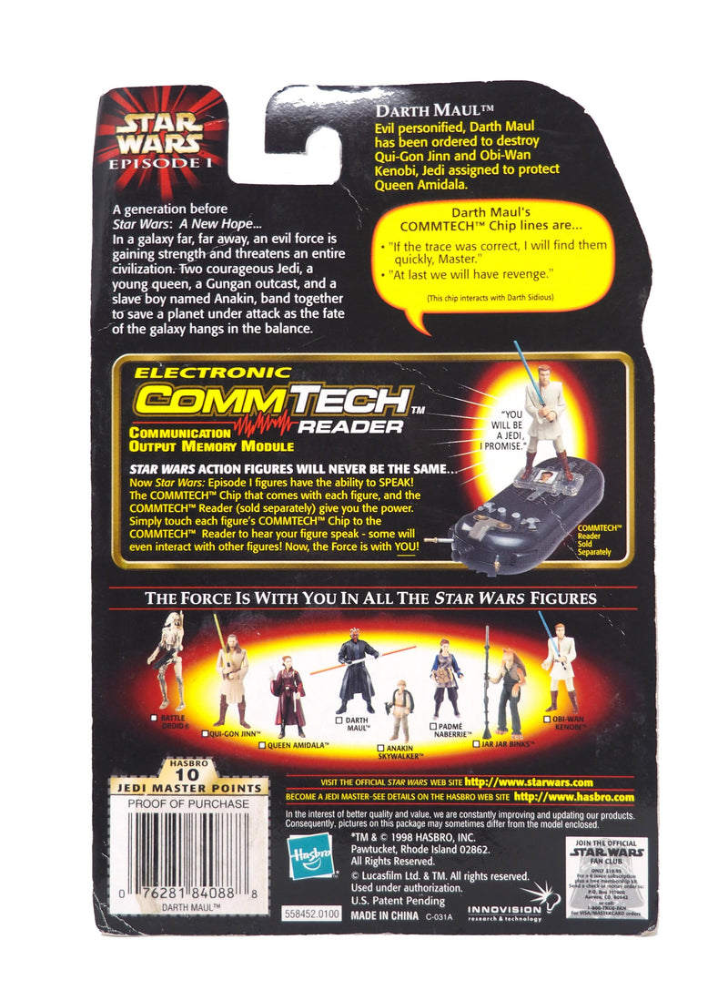 Hasbro Darth Maul (Jedi Duel) with Double-Bladed Lightsaber - CommTech Chip