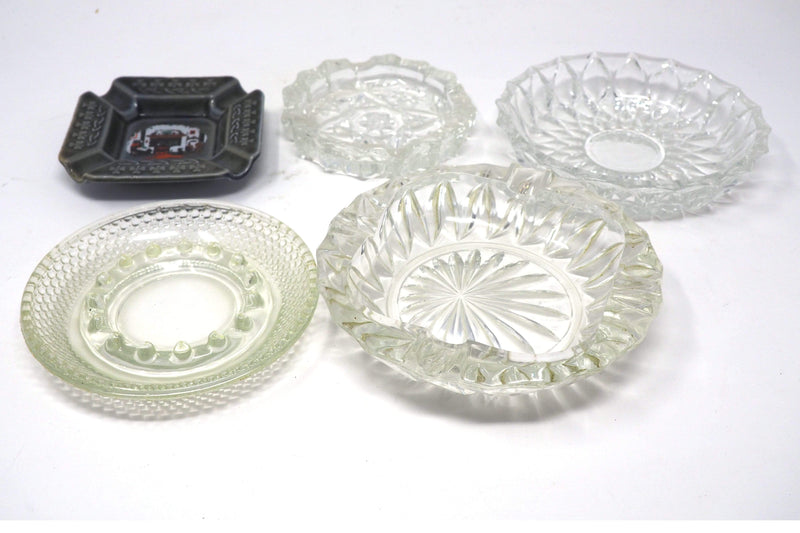 Lot of Five 5 Vintage Ashtrays (one made by Wade in Ireland)