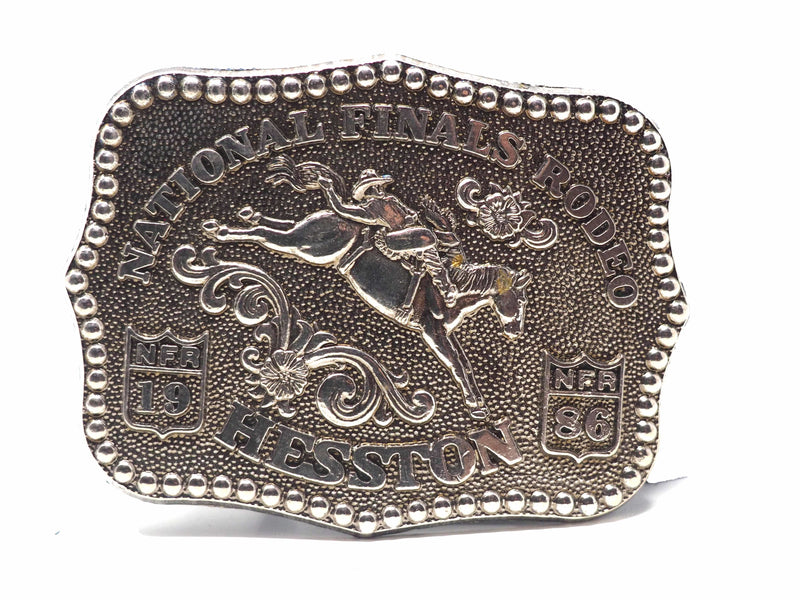 National Finals Rodeo 1986 Hesston 4th Edition Anniversary Series Belt Buckle