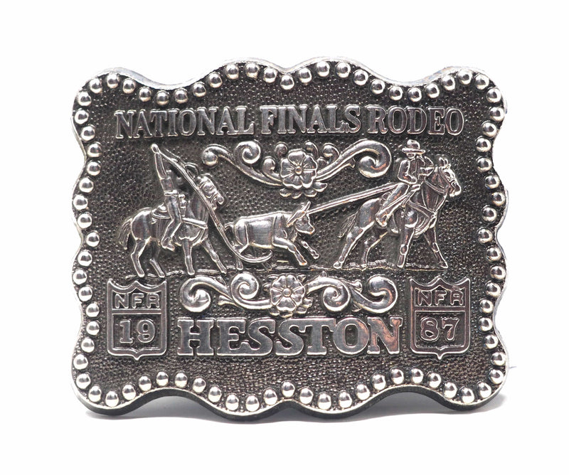 National Finals Rodeo 1987 Hesston 5th Edition Anniversary Series Belt Buckle