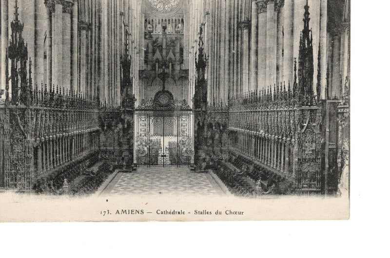 No. 173. AMIENS - Cathédrale - Stalles du Chœur Vintage Postcard - Unposted