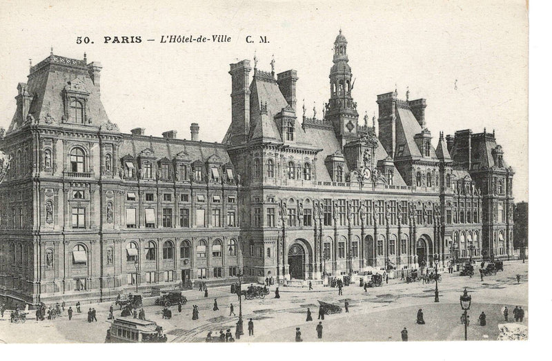 No. 50. PARIS - L'Hôtel-de-Ville C.M. Postcard - Unposted