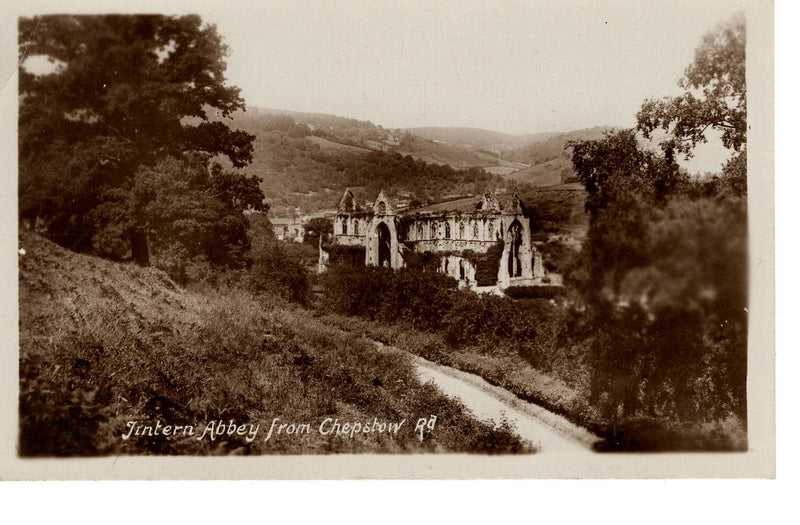 Tintern Abbey from Chepstow Rd. Vintage Postcard Unposted RPPC