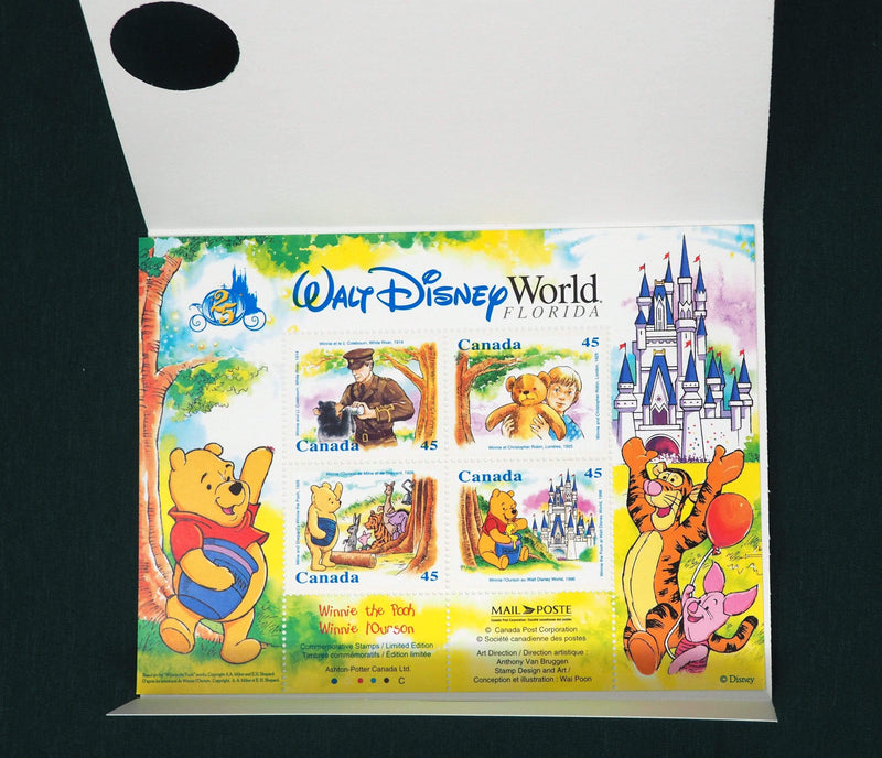 Winnie the Pooh Disney World Florida Pane of 4 x 45 cent Canada Stamps